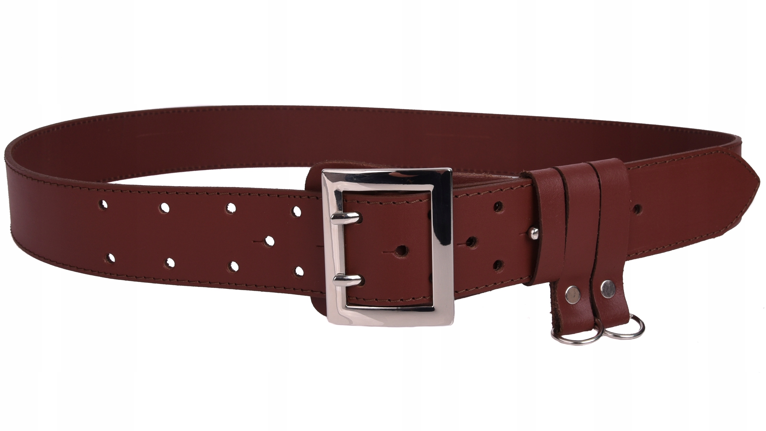 Pas Oficerski Wojskowy pasek Skórzany POLICJA Model Szyty nicią