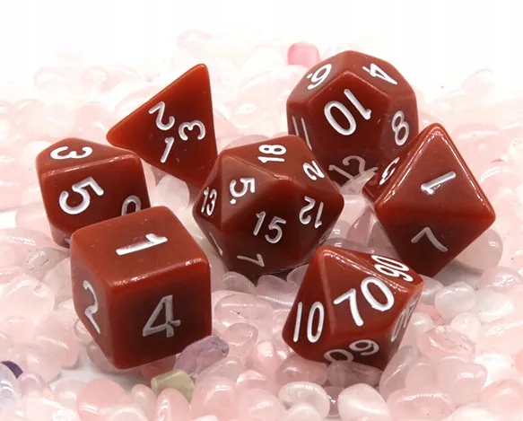 BRĄZOWY ZESTAW 7 KOŚCI KOSTEK RPG Liczba ścian 4 6 8 10 12 20