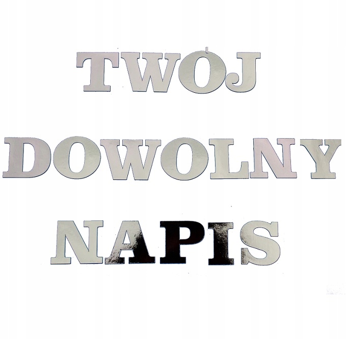 

Baner girlanda Twój Napis dowolny tekst Srebrny