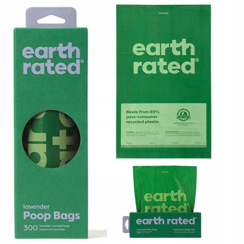 Levně Sáčky Earthrated 300 ks Levandulové na psí exkrementy giga rolka