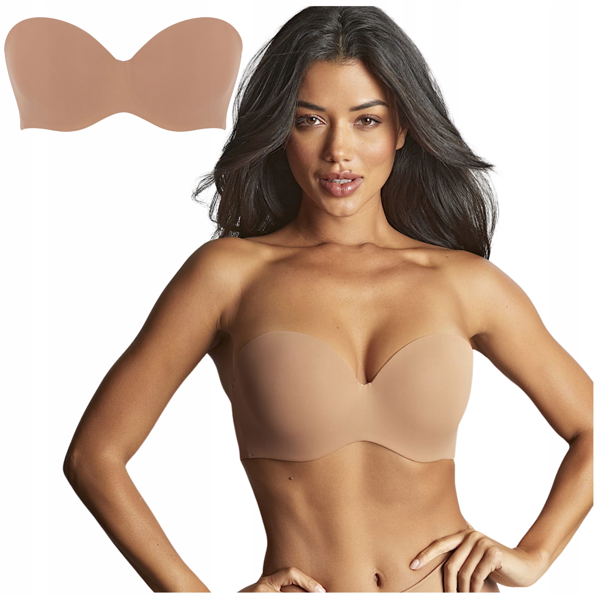 Podprsenka bardotka bez ramínek béžová podprsenka Panache 365 Strapless 34F/75G