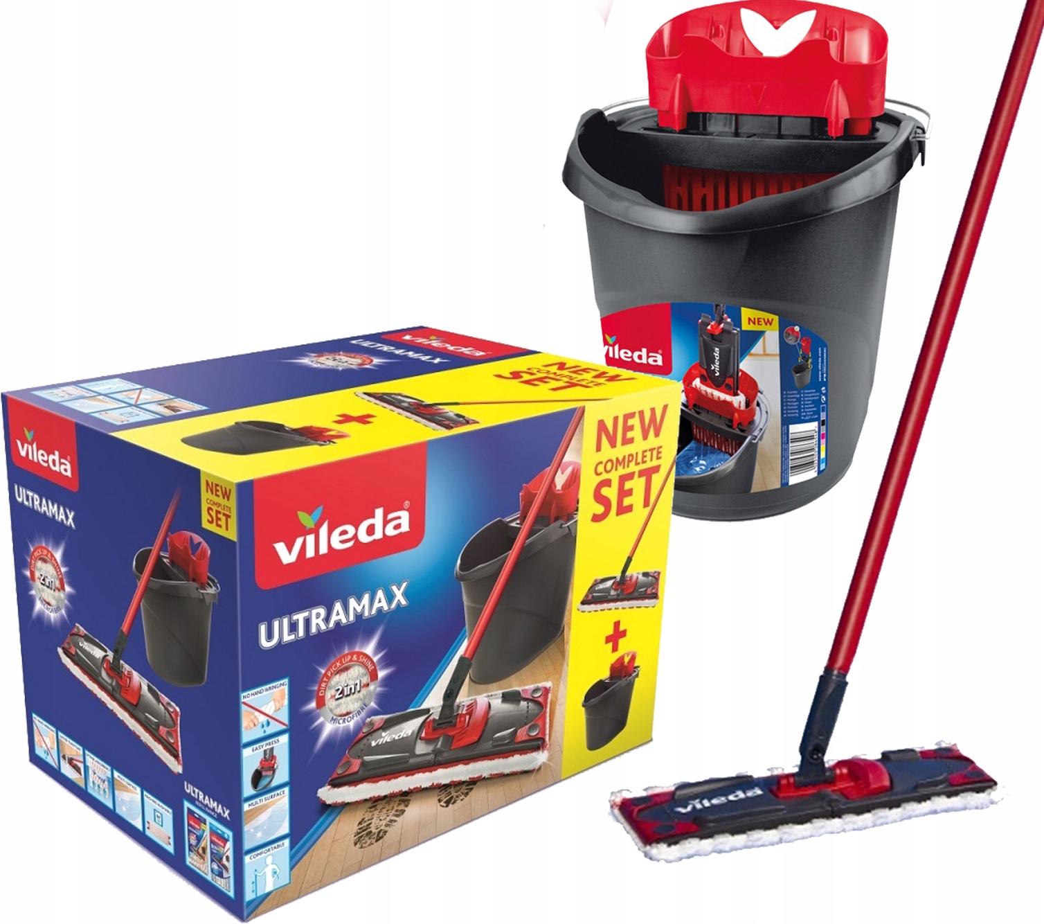 Levně Mop Plochý Vileda Ultramax Box Kbelík Odšťavňovač