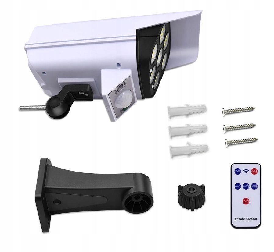 ATRAPA KAMERY,LAMPA SOLARNA 2w1+PILOT+CZUJNIK RUCH Model SOLAR