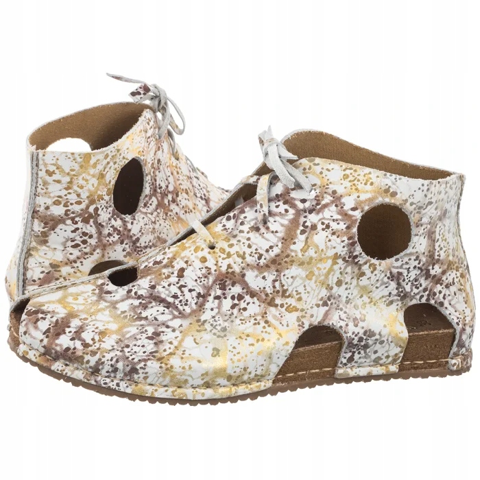 Kožené dámské sandály Maciejka Bílé/Zlaté 03426-11/00-6 Bílé