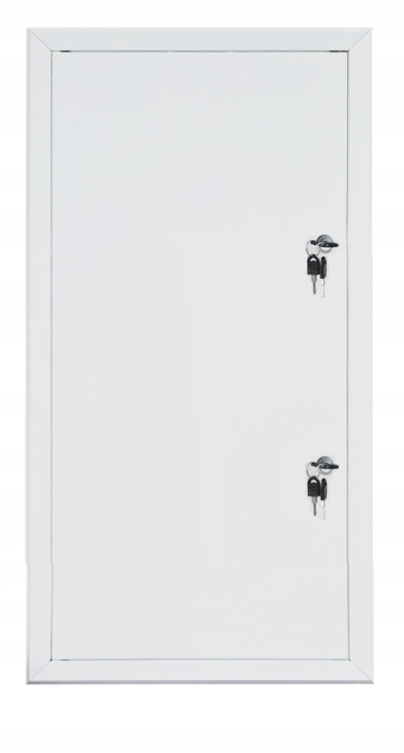 Drzwiczki rewizyjne Wyciągane Metalowe 1 mm Mocne Klucz 70X120 Białe