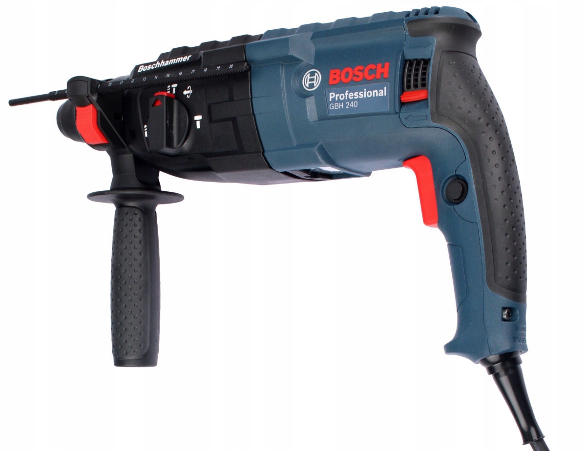 MŁOTOWIERTARKA GBH 240 BOSCH + 6 WIERTEŁ 2 DŁUTA Maksymalna moc 790 W