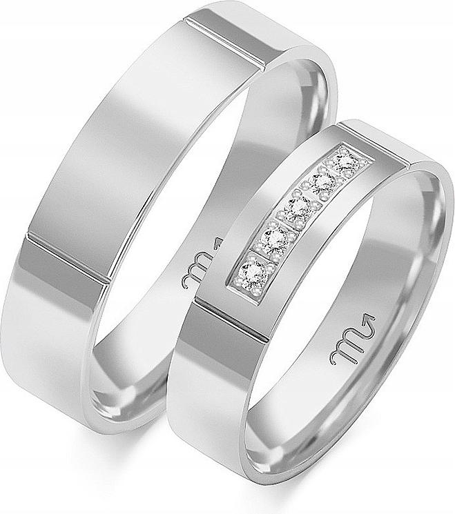 Bílé zlaté svatební pro páry 585 vel. 23 24 25 prstýnek 14k