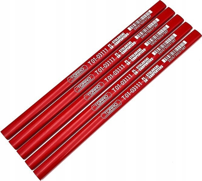 

Ołówek Stolarski Hb ciesielski czerwony 24cm 5szt