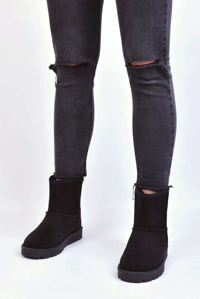 ŚNIEGOWCE DAMSKIE NA PLATFORMIE OCIEPLONE KLASYCZNE BUTY ZIMOWE Oryginalne opakowanie producenta pudełko