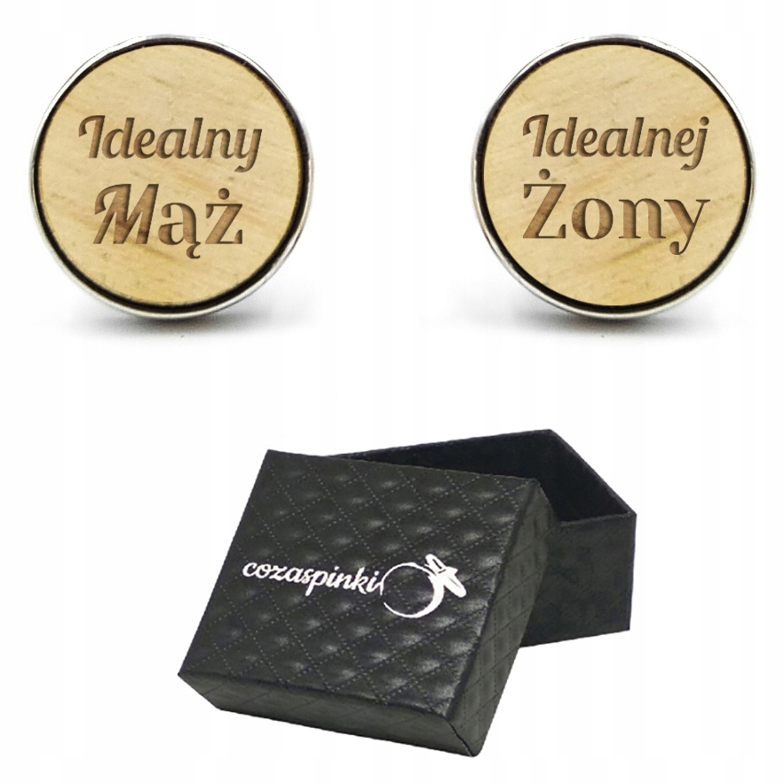 

Spinki do mankietów z grawerem Idealny Mąż