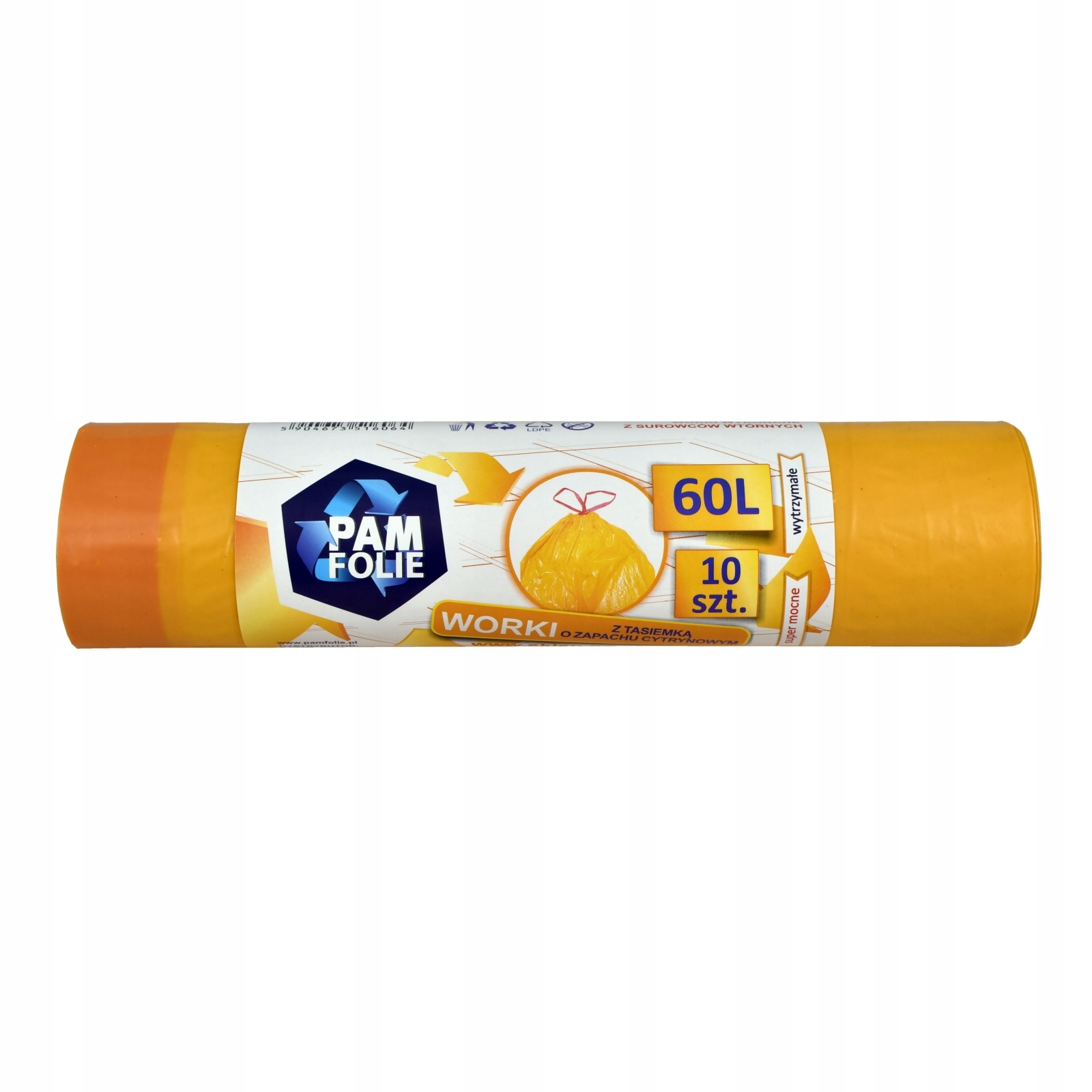 

Worki Na Śmieci Ldpe Z Taśmą Cytrynowe 60L 10szt