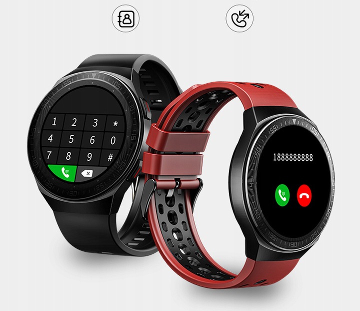 ZEGAREK SMARTWATCH Męski MT3 BLACK RED + PREZENT Transmisja danych 4G (LTE) 2G