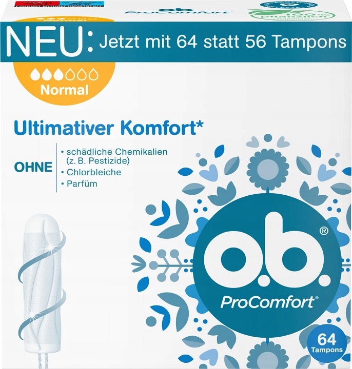 

Ob Pro Comfort Tampony Normal 64 szt Z Niemiec
