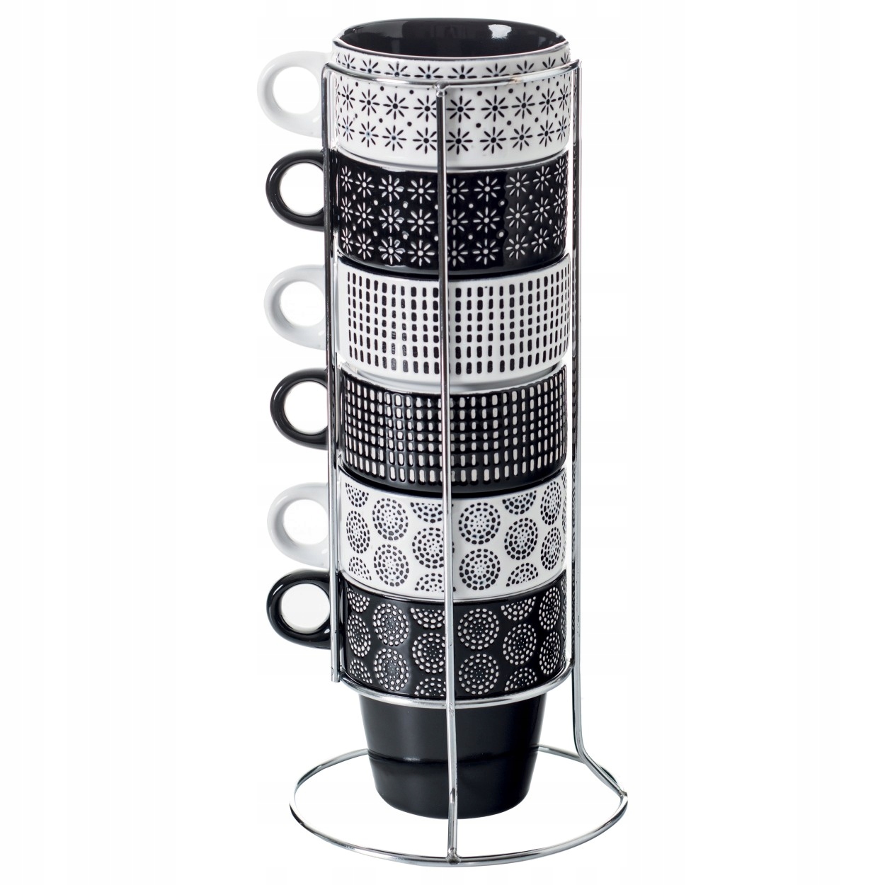 

Komplet 6 filiżanek Kubki ceramiczne Stojak 260 ml