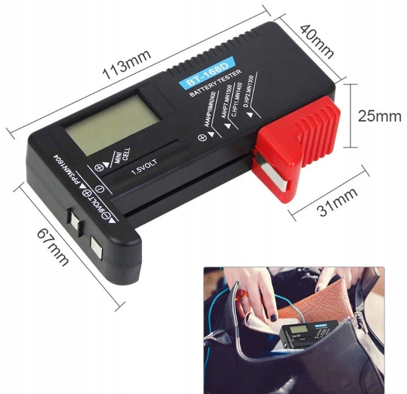 DOKŁADNY MIERNIK TESTER POZIOMU BATERII AA AAA PRO Model Premium