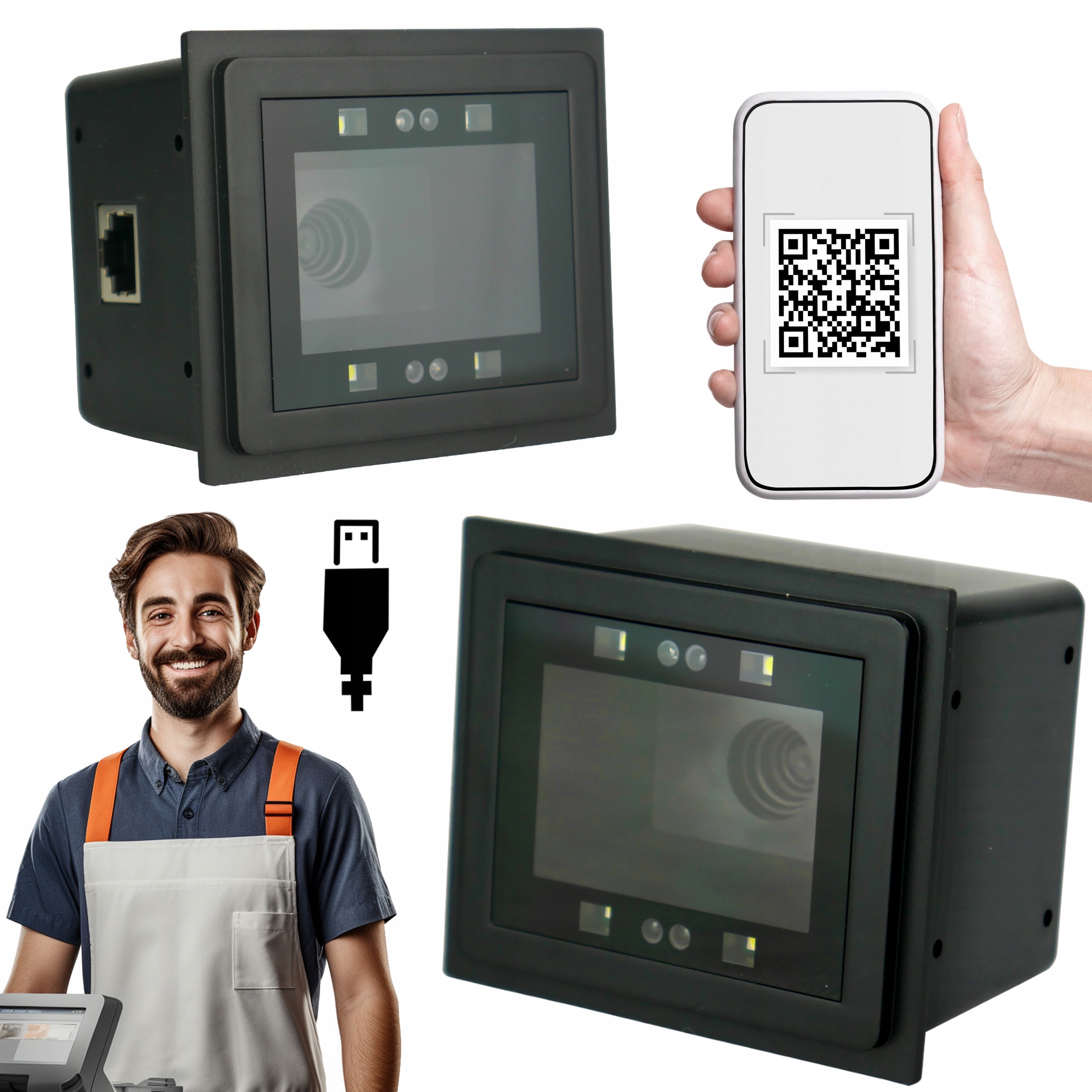 Skener Kódů Qr Stolní Čtečka Skenování Kódu Z Obrazovky Automatického Usb