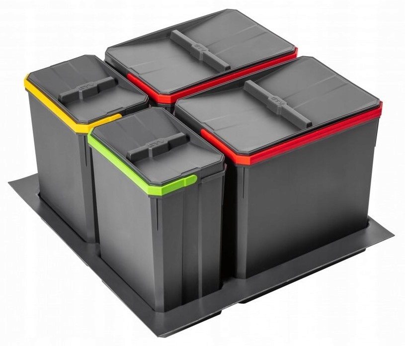 Kosz na śmieci plastik 44l szary Gtv PB-AS-600-2X15L-2X7L