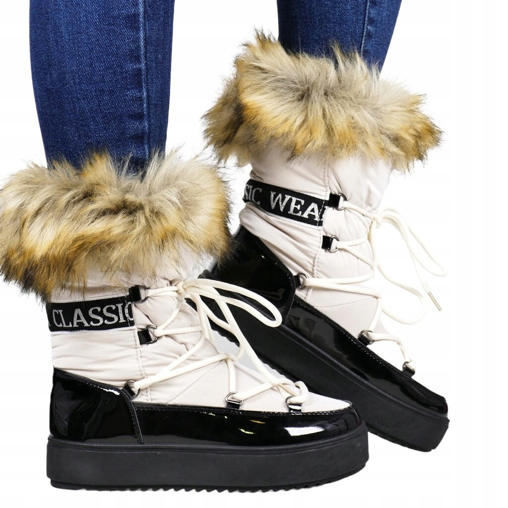 iButy Zimní Sněhule Teplé S Kožíškem Béžové