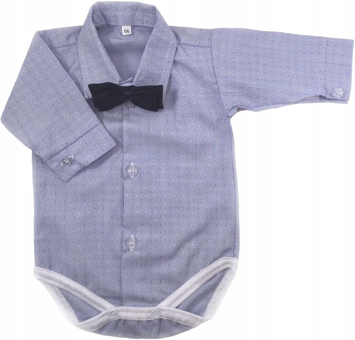 KOSZULOBODY niebieskie we wzorki wizytowe 68 cm