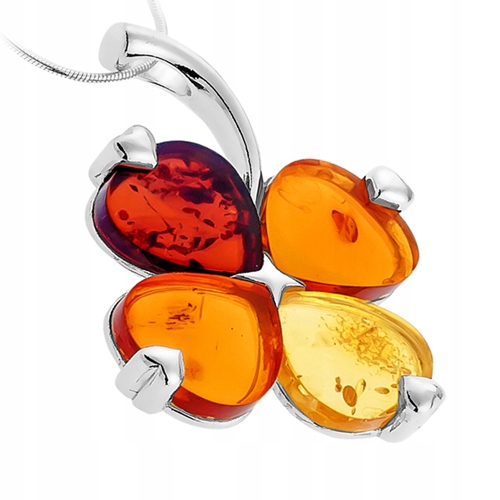 

Koniczyna wisiorek koniczynka Srebro 925 Bursztyn