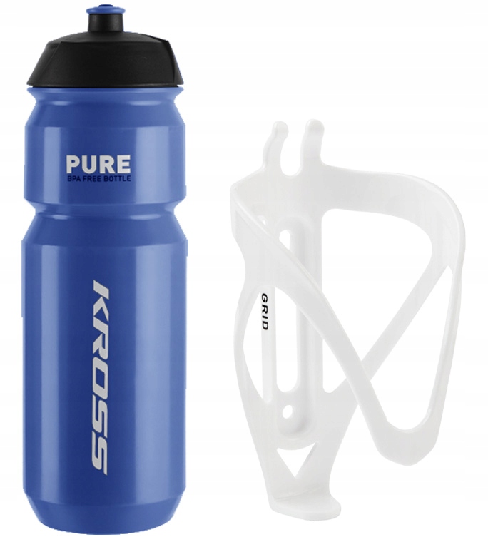 BIDON Kross Pure 750 ml z UCHWYTEM ROWEROWYM Grid