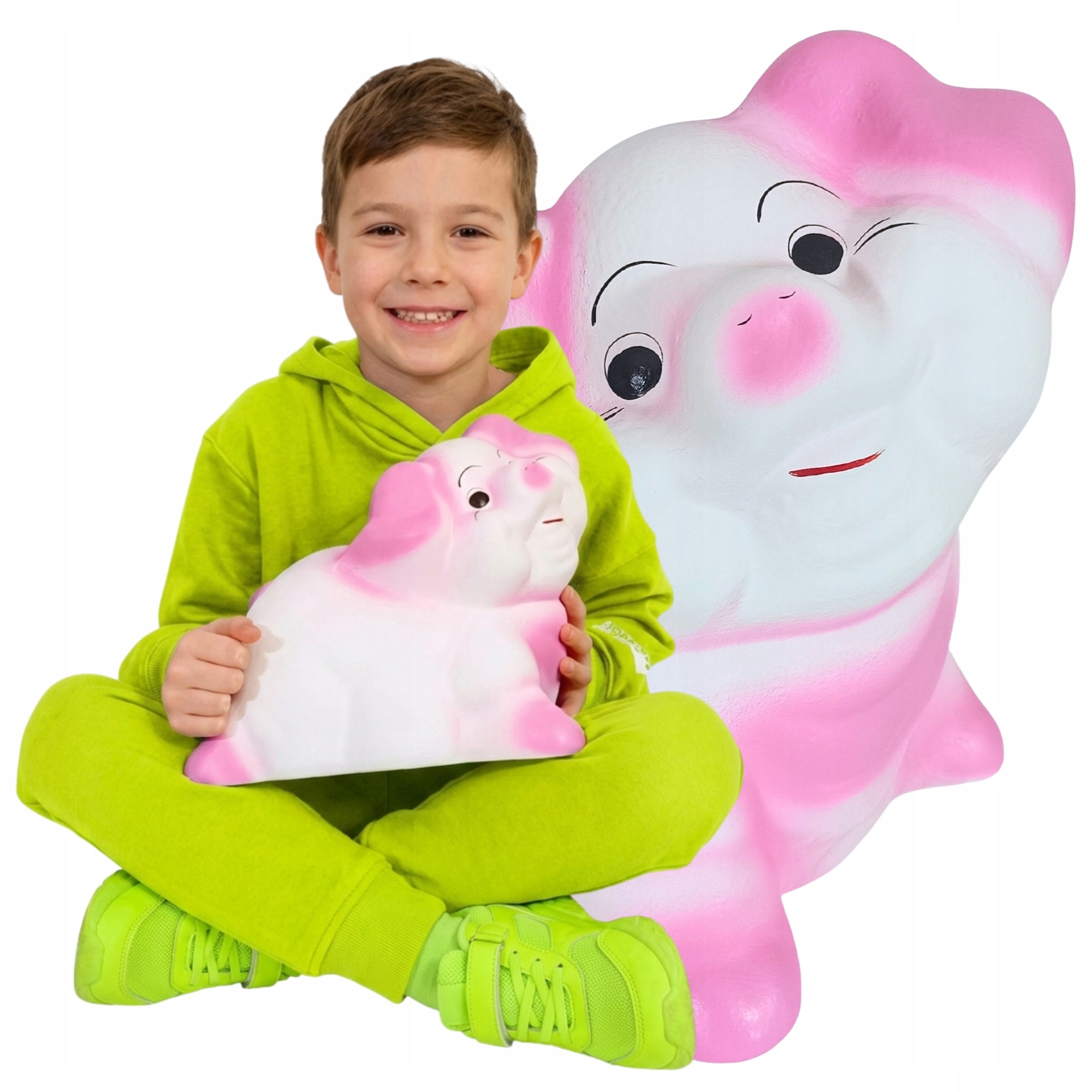 Velká pokladnička XXL Bílá, keramická prasátko k rozbití bez otevírání