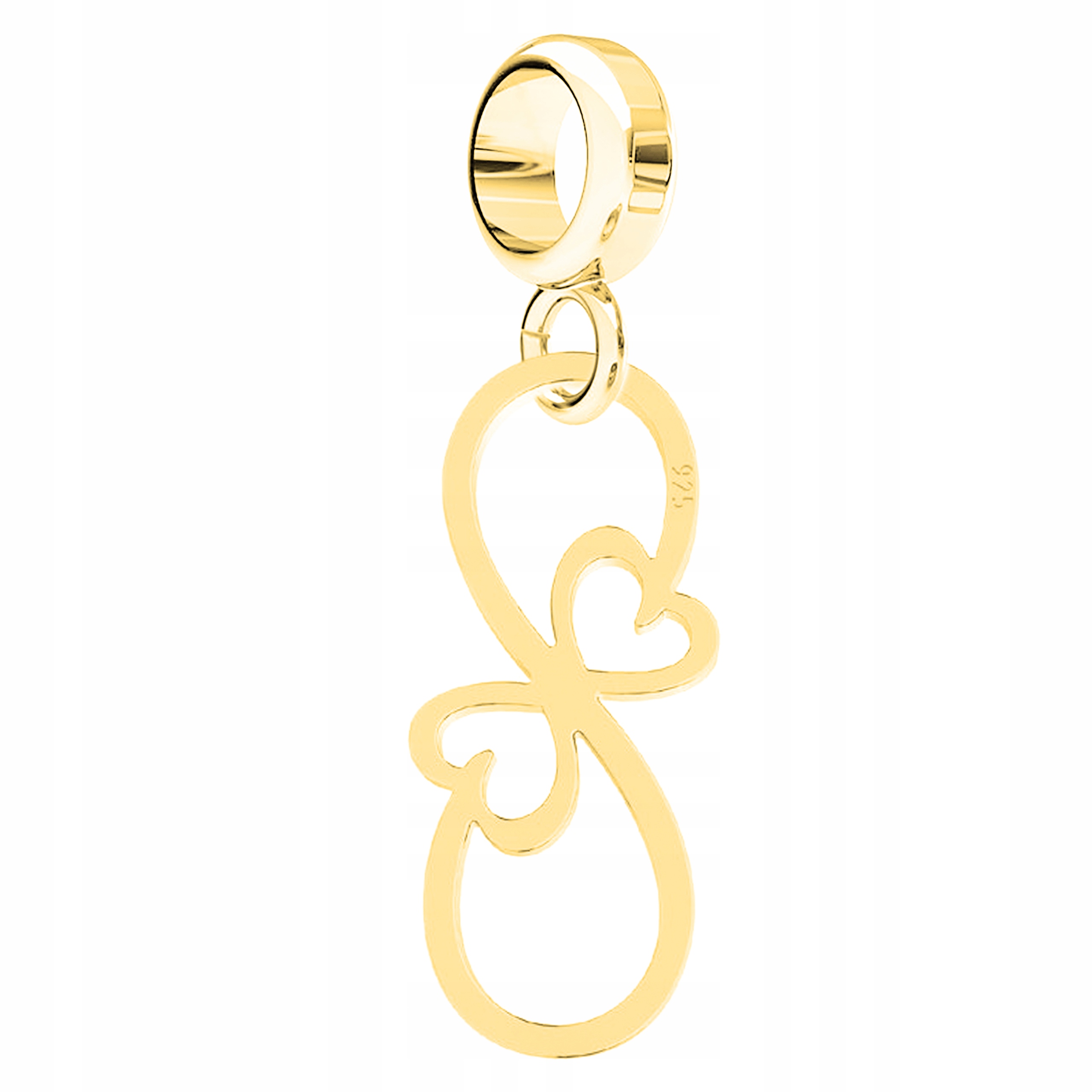 Charms Zlaté Infinity srdce s nekonečnem Osmička Srdce Stříbro 925