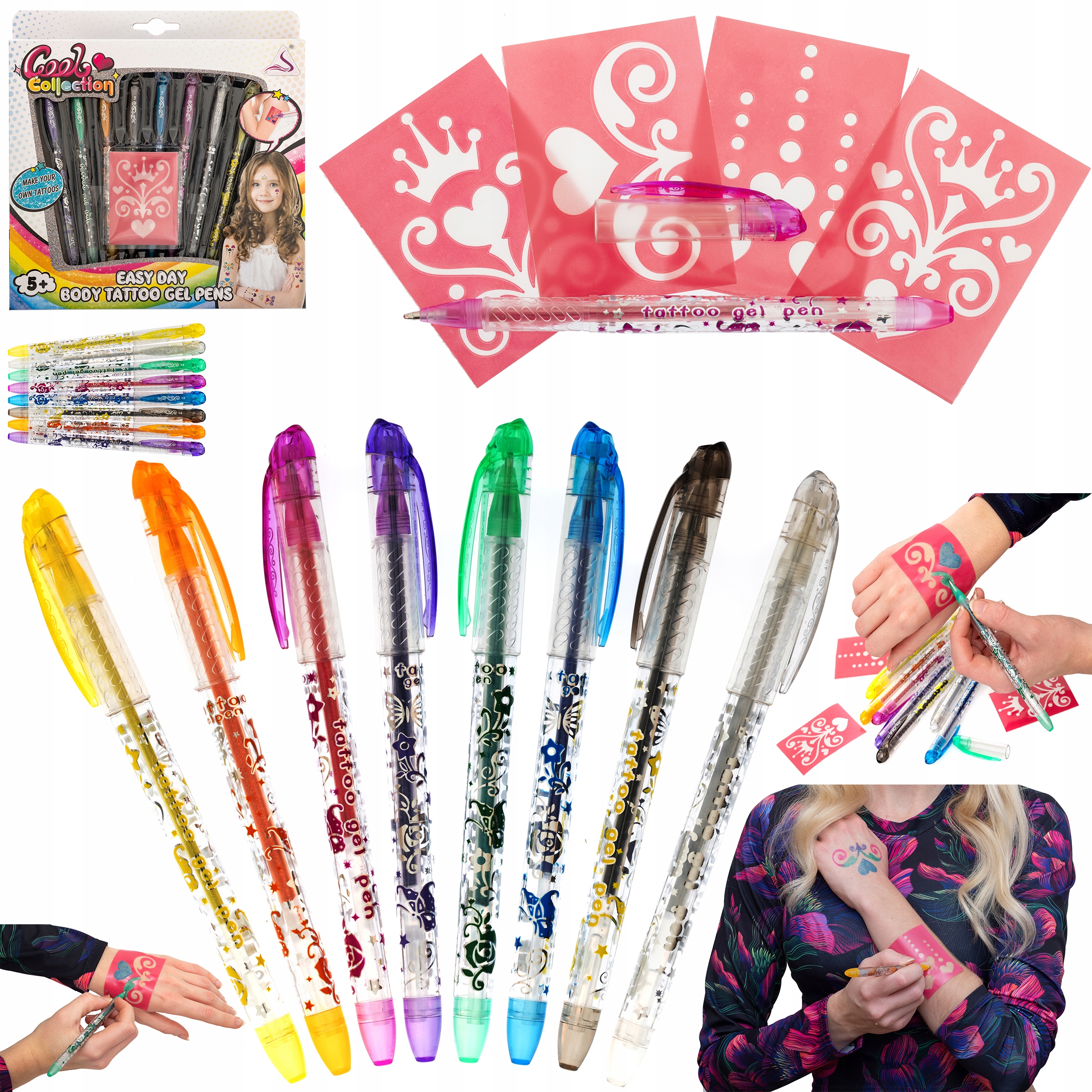 ZESTAW DO ROBIENIA TATUAŻU MASZYNKA PISAKI SZABLON