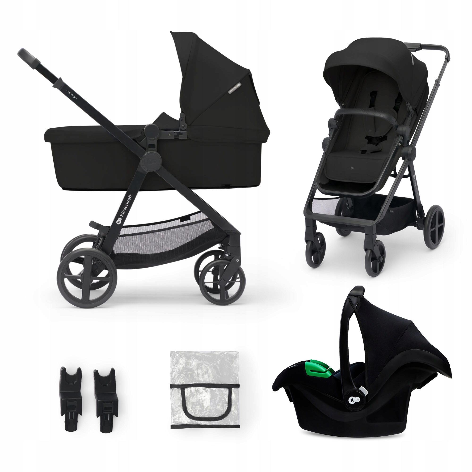 Wózek dziecięcy Wielofunkcyjny 3w1 Kinderkraft Newly z Fotelikiem Mink Pro