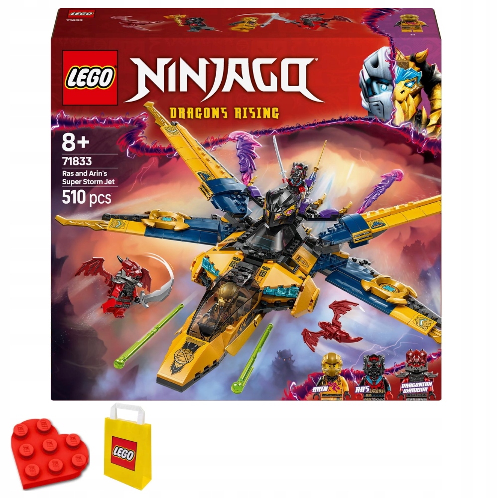 stavebnice Lego 71833 Ninjago Ras, Arin a superbouřkový letoun 510 dílků 8+