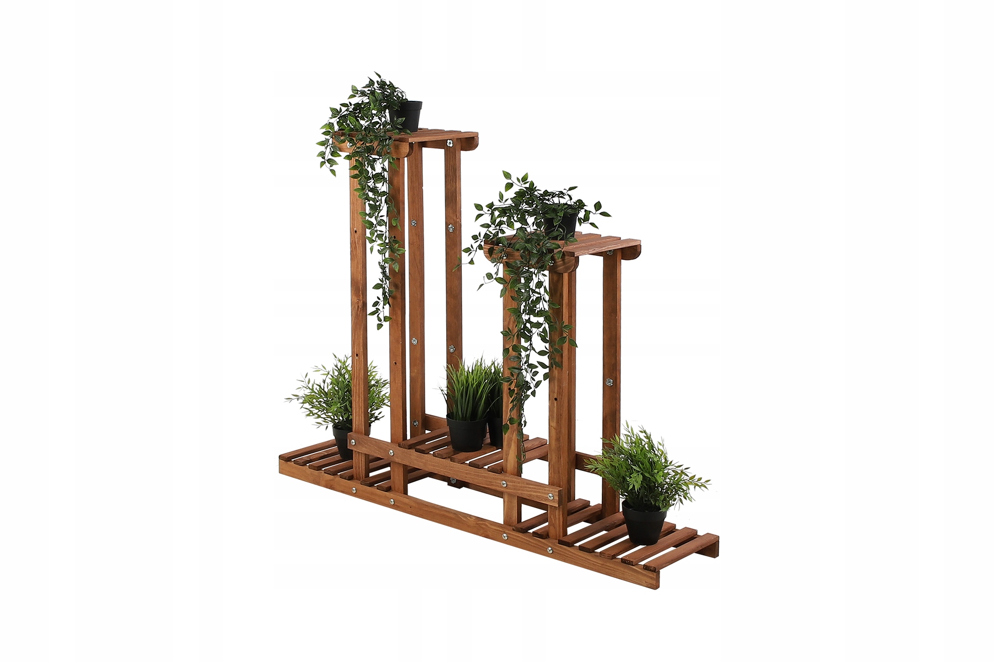 Kwietnik stojący wysoki stojak na kwiaty drewniany regał wielopoziomowy Stan opakowania oryginalne