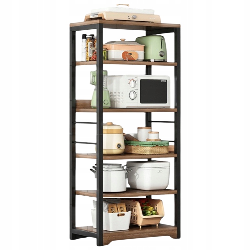 Regał Industrialny Stojący 160X30X60CM Wysoki 5 Poziomowy Loft Półki Metal