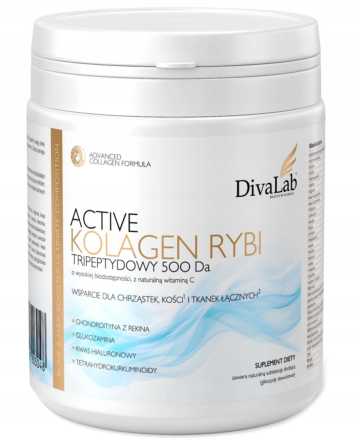 DivaLab Active Kolagen Rybi Tripeptydowy 500 Da Glukozamina Chondroityna