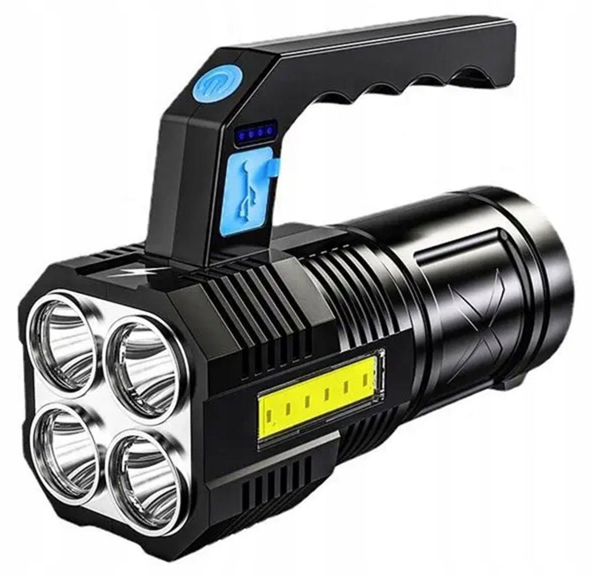 GRATISY# LATARKA LED REFLEKTOR TAKTYCZNA SZCZEPRACZ AKUMULATOROWA 5 LED USB