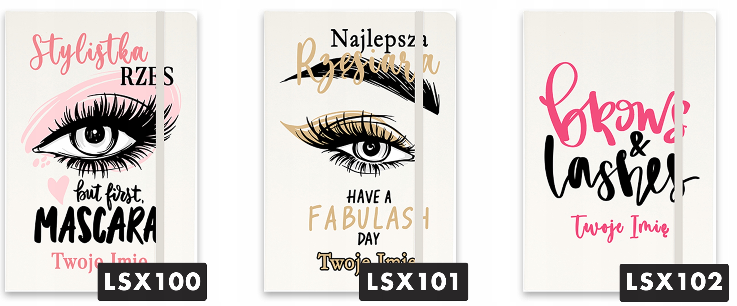 Notes Notatnik A5 Biały DLA STYLISTKI RZĘS IMIĘ Wz Kod producenta NOTES NOTATNIK PLANER BULLET JOURNAL