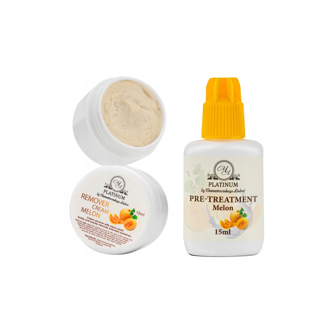 Krémový odličovač a odličovač řas „melon“ Platinum 2x15 ml – sada