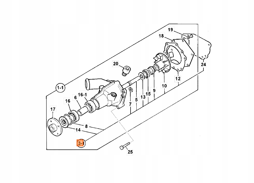 КОМПЛЕКТ ДЛЯ РЕМОНТА ВОДЯНОГО НАСОСА 4BG1 02/801587 JCB JS