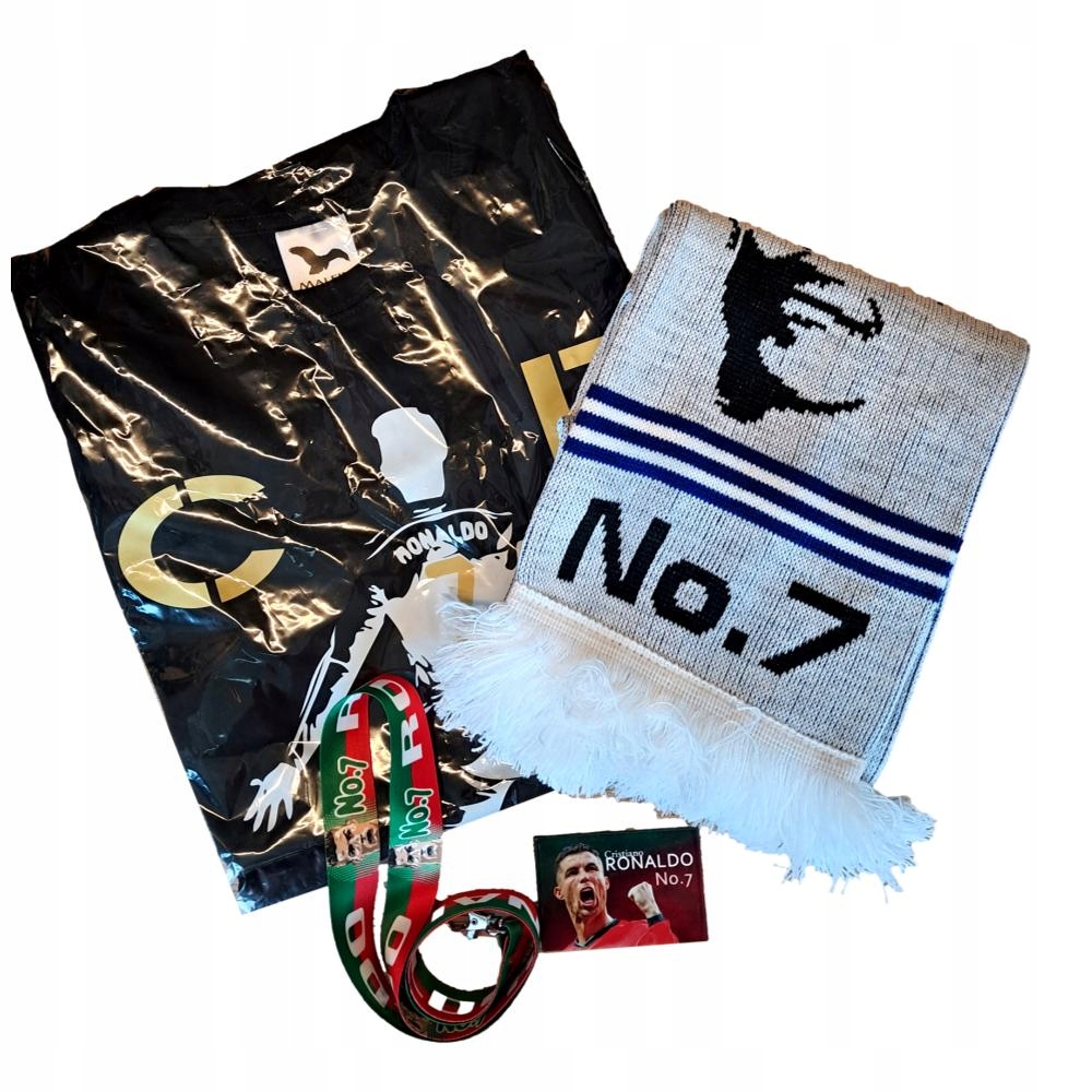 Cristiano Ronaldo Zestaw Prezentowy Szalik Smycz Magnes Koszulka M