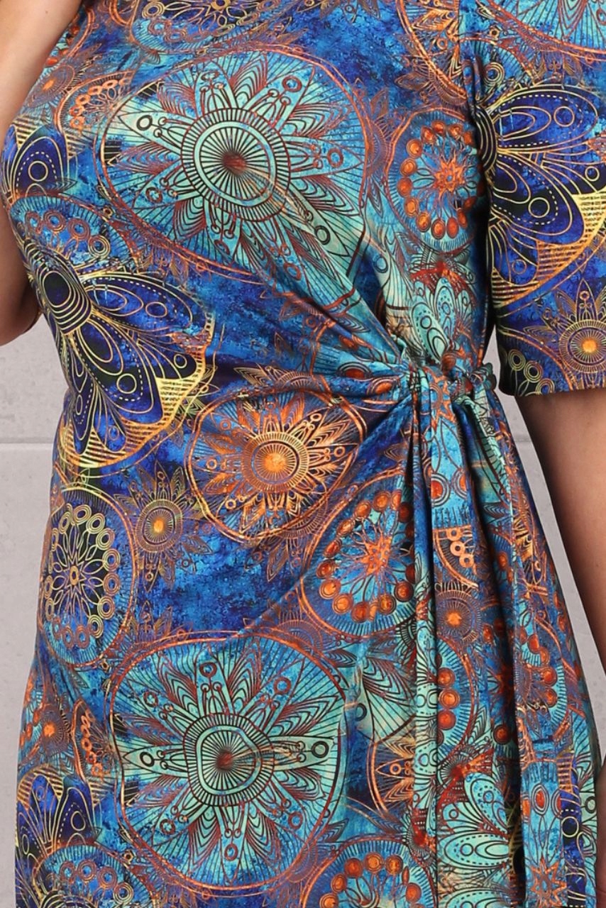 ELEGANCKA SUKIENKA ELASTYCZNA DUŻE ROZMIARY POLSKI PRODUCENT WIĄZANA Marka FEMIMODA