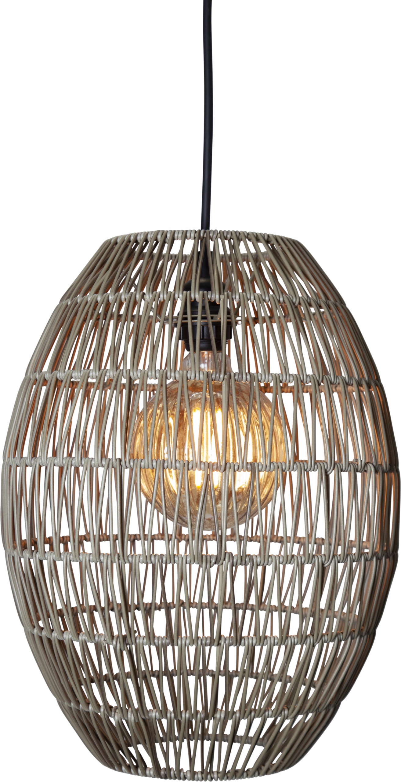 Ratanová lampa na šnúru s držiakom E27 – IP44