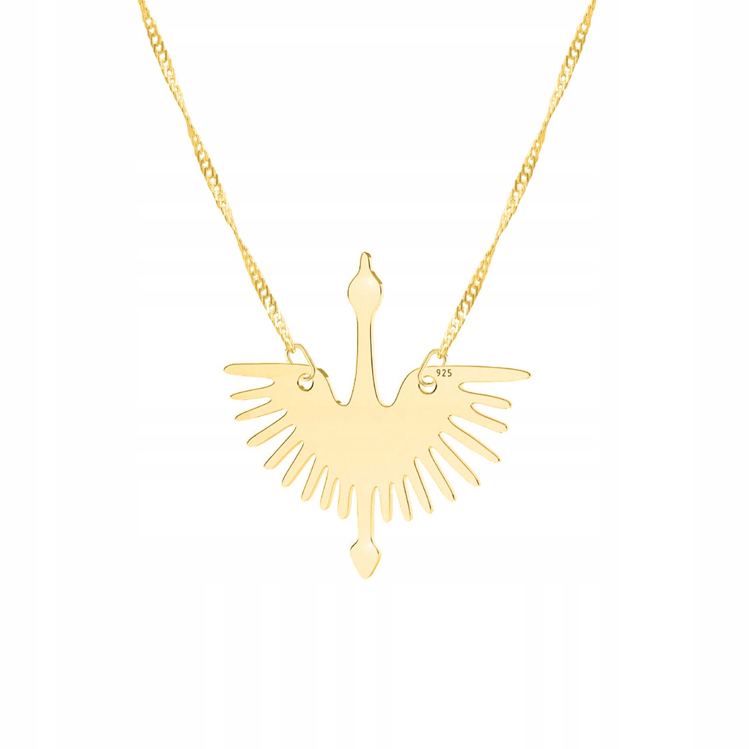 Řetízek zlatý náhrdelník 925 Jeřáb Zvíře