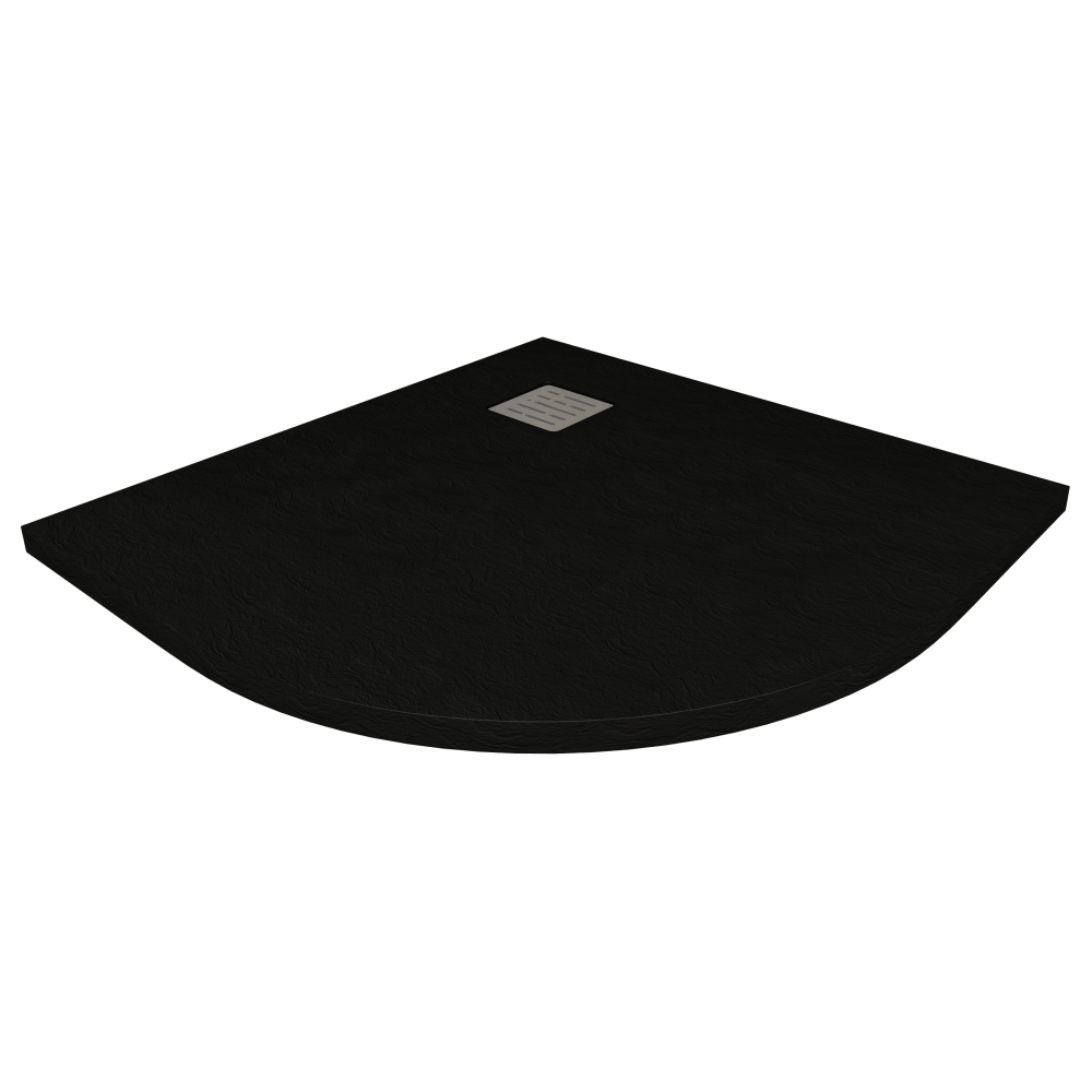 Brodzik prysznicowy półokrągły Kompielka Tano czarny struktura 90x90 cm