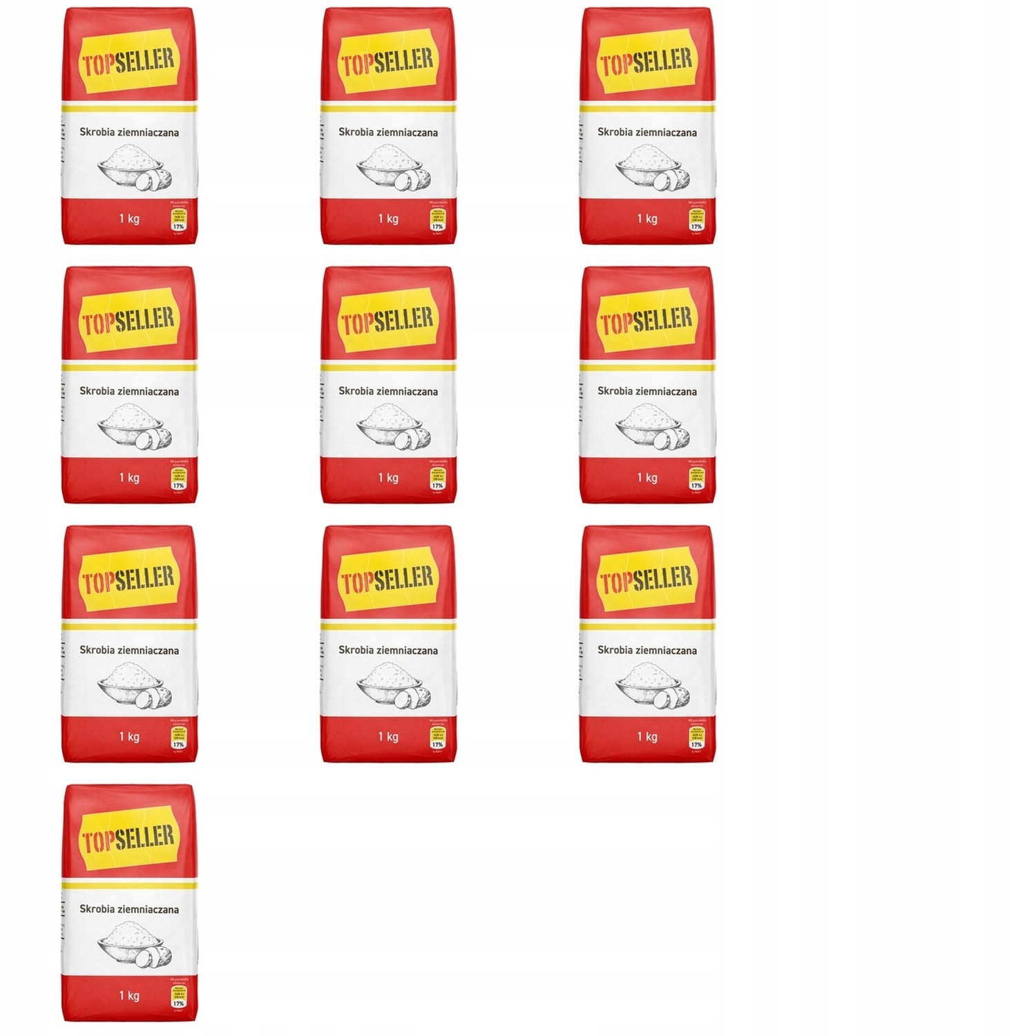 10x 1kg Topseller skrobia ziemniaczana Zgrzewka