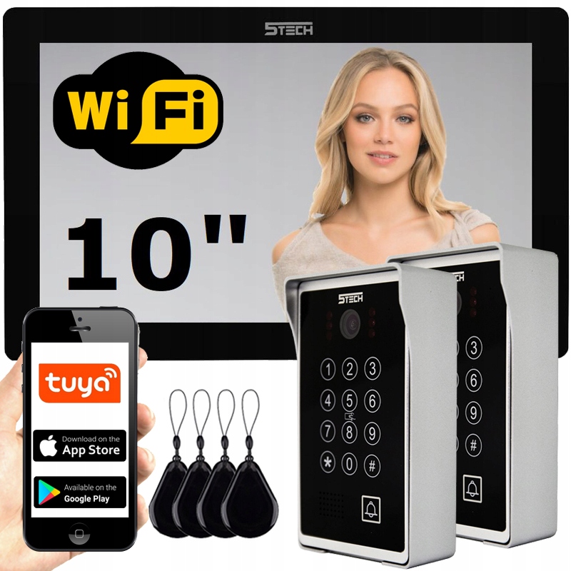 Wideodomofon 5tech VERUS LCD 10" DWIE KAMERY NA KOD i CZYTNIK APLIKACJA