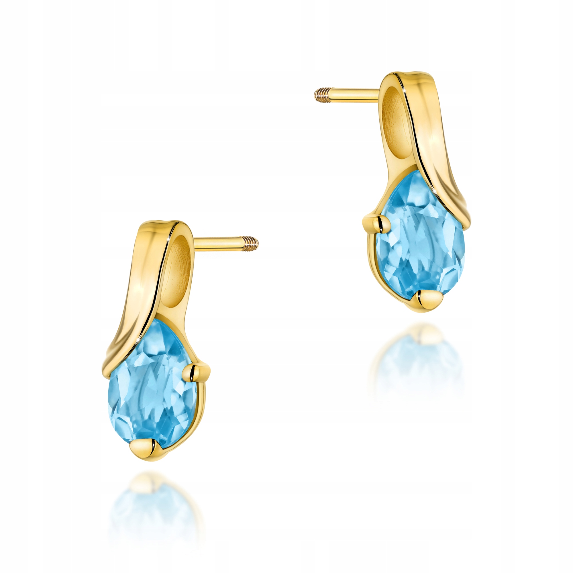 Náušnice ze zlata 585 topaz swiss 0,90 ct elegantní klasické jako dárek