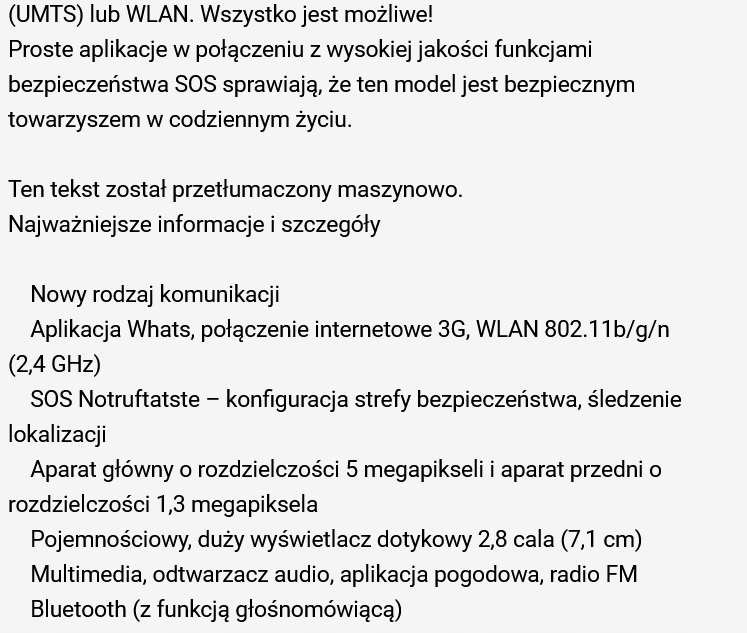 BEAFON SL820 TELEFON DLA OSÓB STARSZYCH NOWY Kolor czarny