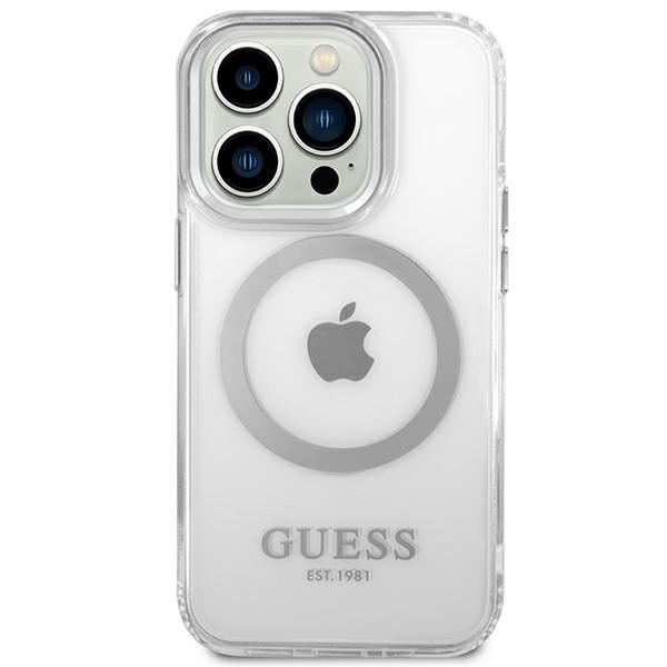 Pouzdro Guess pro iPhone 14 Pro Max, obal MagSafe clear case, zadní kryt