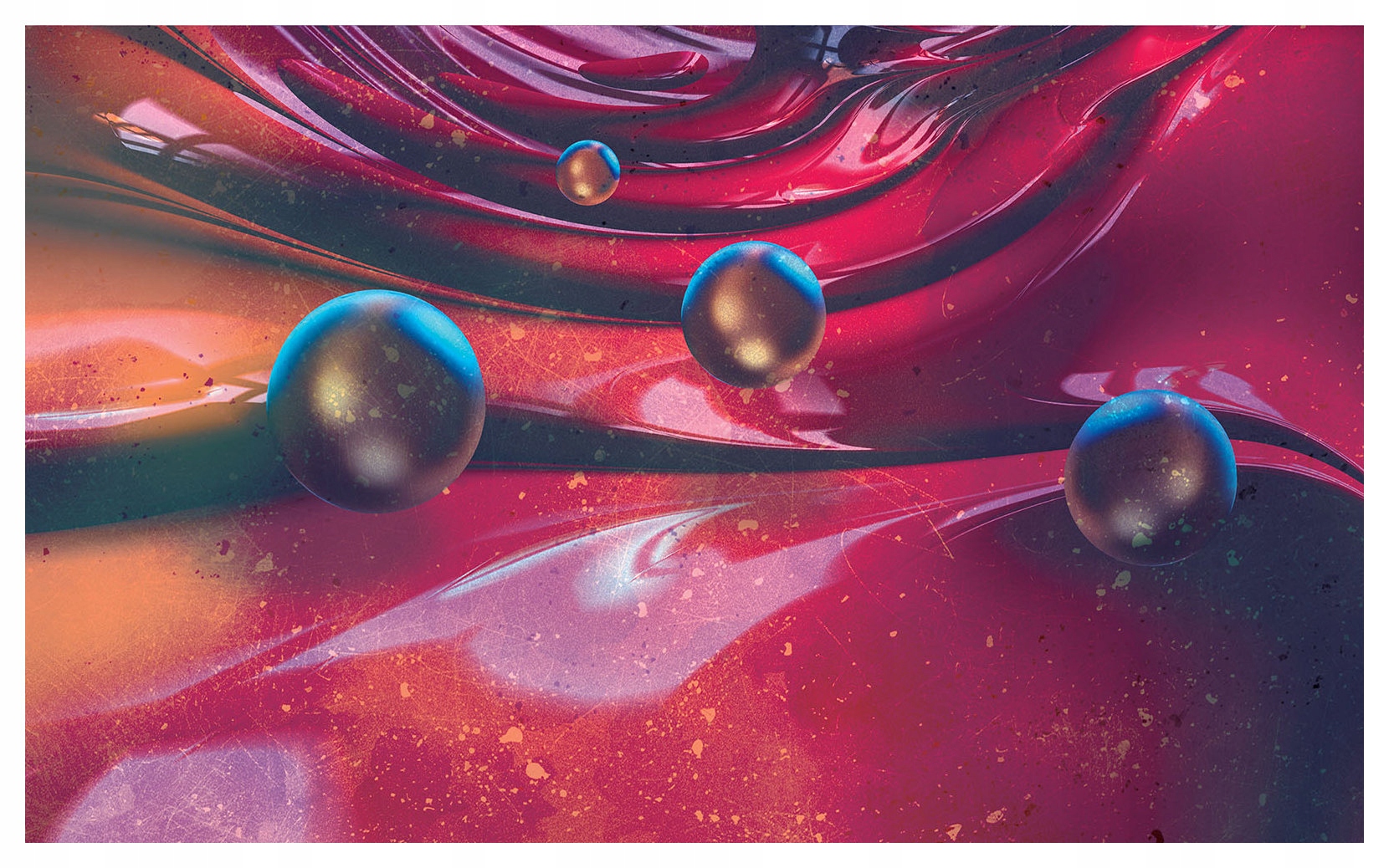 Fototapeta Vesmírné vlny Abstrakce Kov a Plazma Sféry 416x290 lepidlo