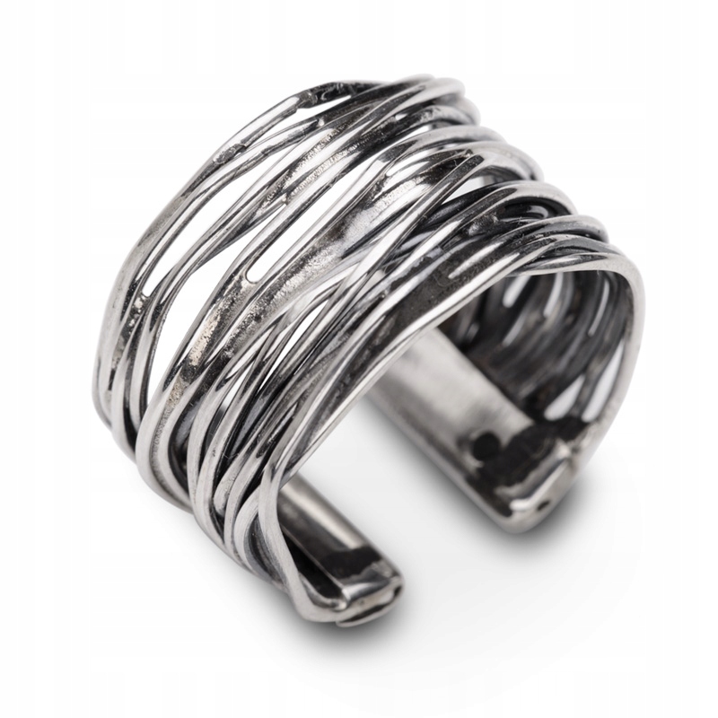 Srebrny pierścionek - pajęcza sieć/1,5 cm