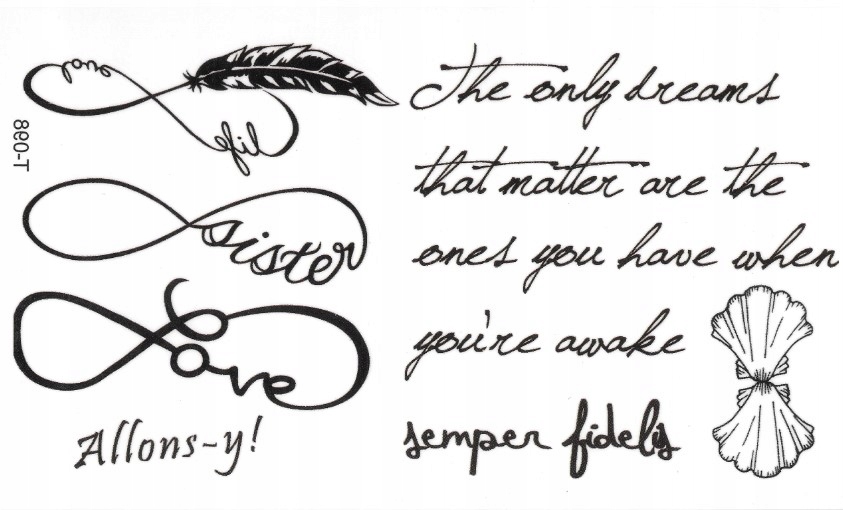 

Tatuaże zmywalne mix napisy znaki nieskończoności